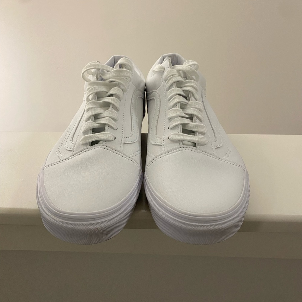 New - Men’s Classic Tumble Old Skool Vans | White Leather | Size 11.5